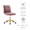 Ripple Armless Performance Velvet Office Chair MDY-EEI-4972-GLD-DUS