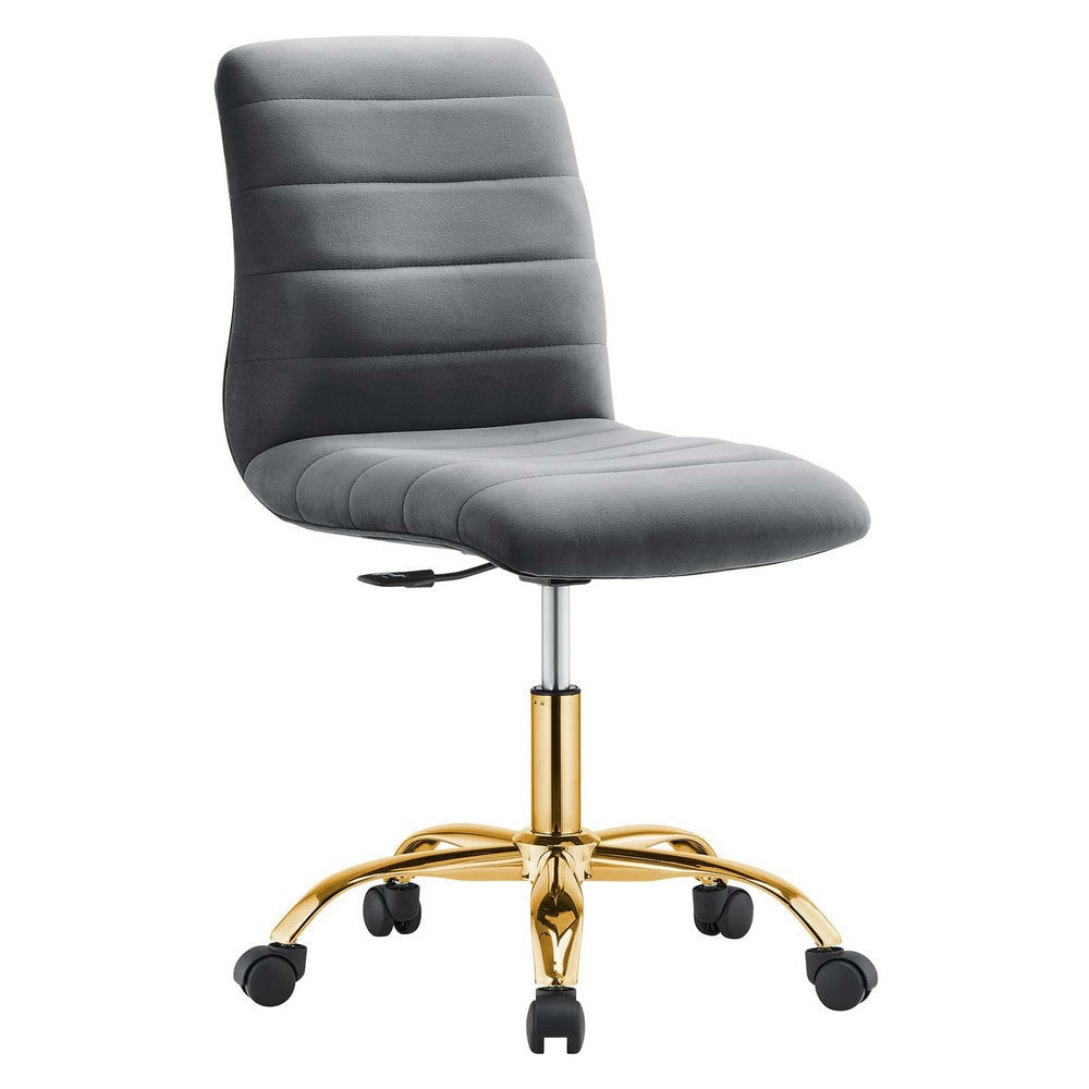 Ripple Armless Performance Velvet Office Chair MDY-EEI-4972-GLD-DUS