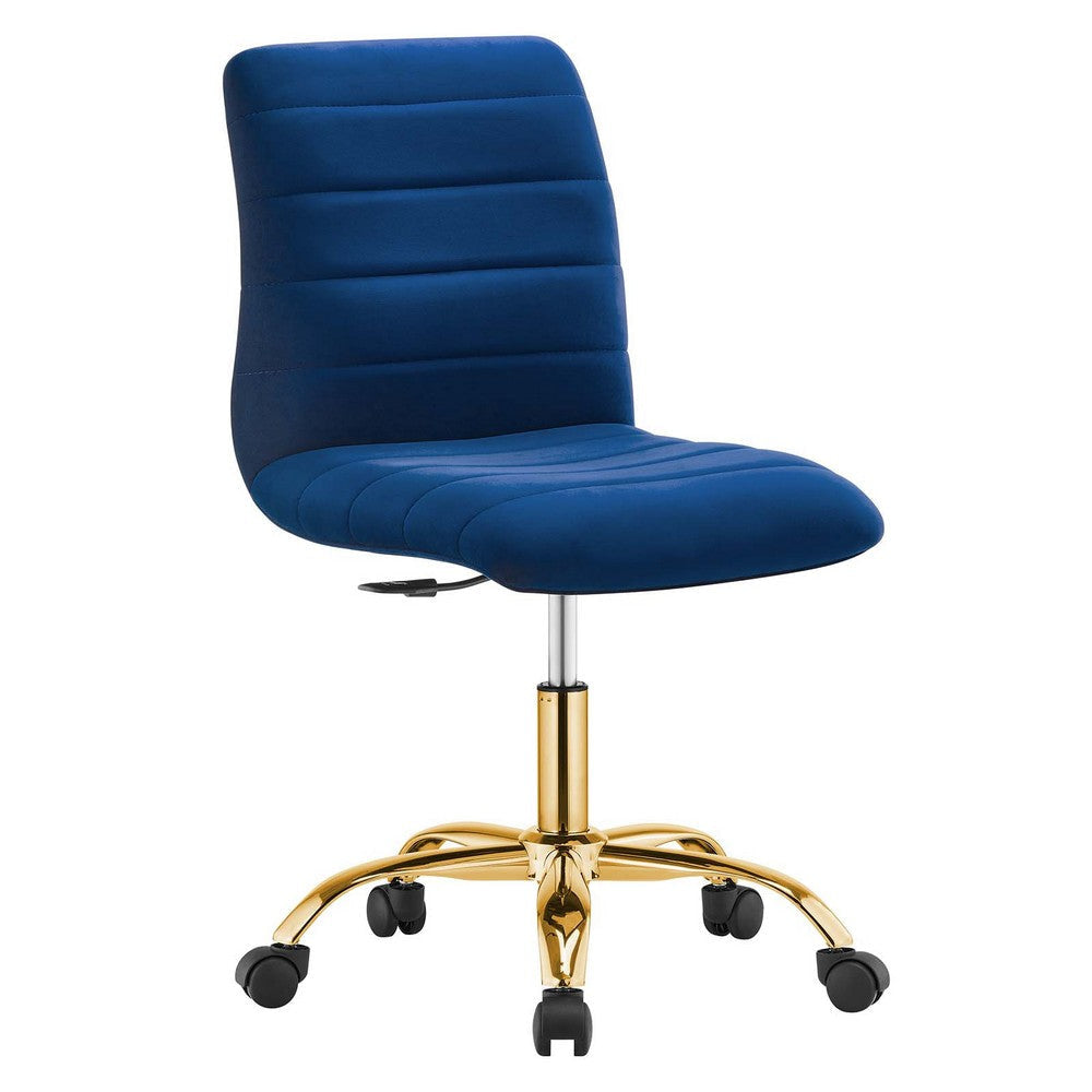 Ripple Armless Performance Velvet Office Chair MDY-EEI-4972-GLD-DUS