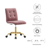 Prim Armless Performance Velvet Office Chair MDY-EEI-4973-GLD-DUS