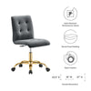 Prim Armless Performance Velvet Office Chair MDY-EEI-4973-GLD-DUS