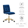 Prim Armless Performance Velvet Office Chair MDY-EEI-4973-GLD-DUS