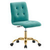 Prim Armless Performance Velvet Office Chair MDY-EEI-4973-GLD-DUS