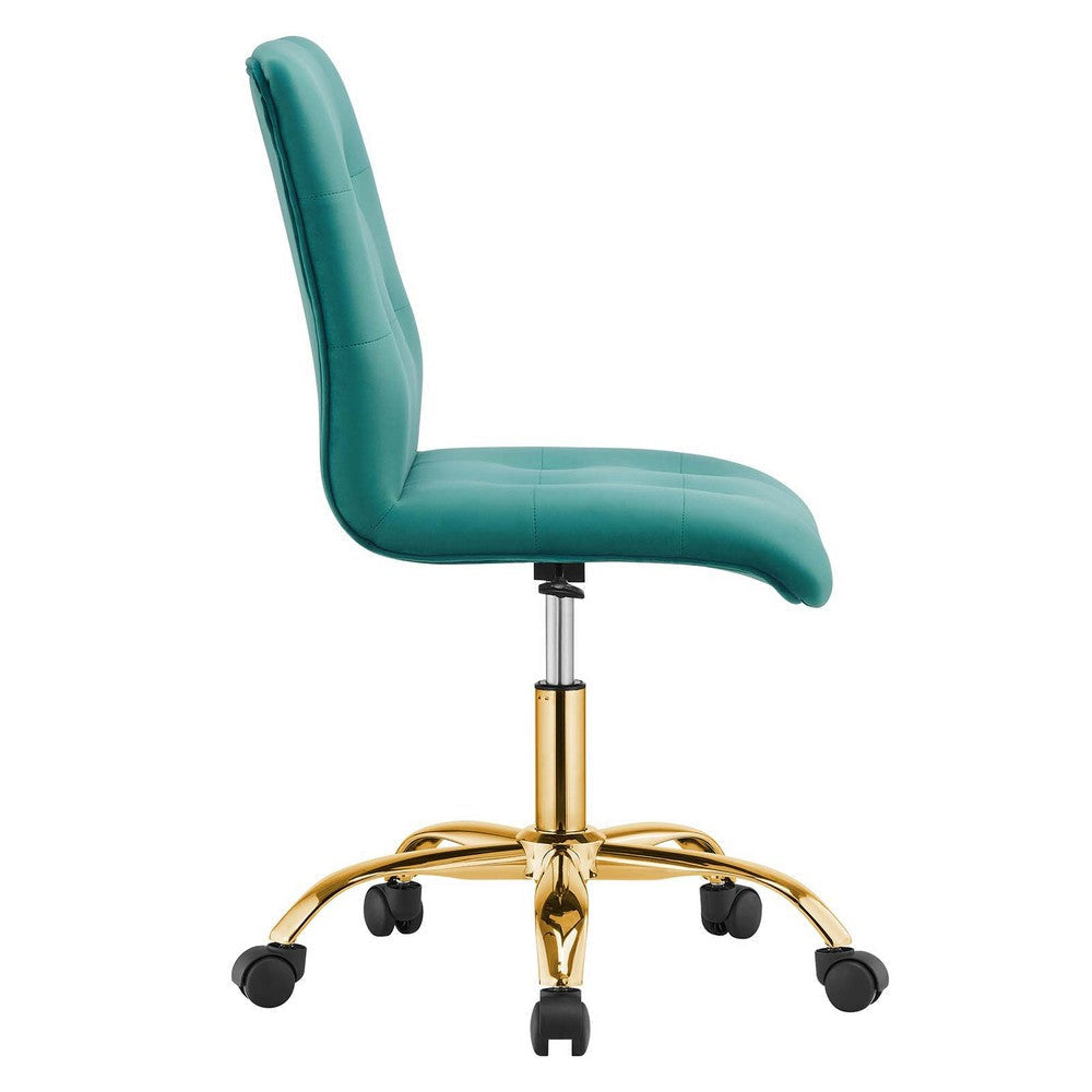 Prim Armless Performance Velvet Office Chair MDY-EEI-4973-GLD-DUS