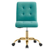 Prim Armless Performance Velvet Office Chair MDY-EEI-4973-GLD-DUS