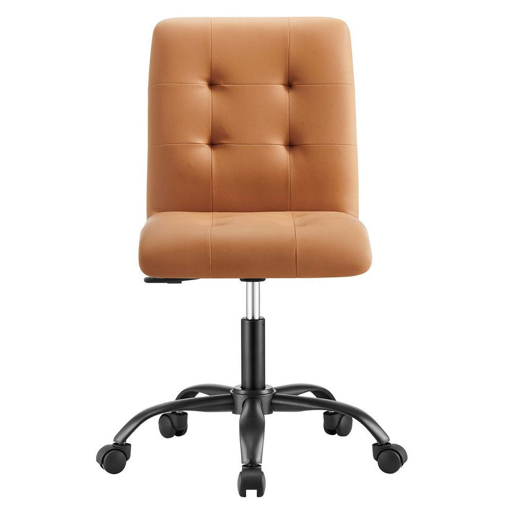 Prim Armless Vegan Leather Office Chair MDY-EEI-4975-BLK-TAN