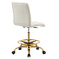 Prim Armless Performance Velvet Drafting Chair MDY-EEI-4977-GLD-DUS