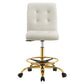 Prim Armless Performance Velvet Drafting Chair MDY-EEI-4977-GLD-DUS