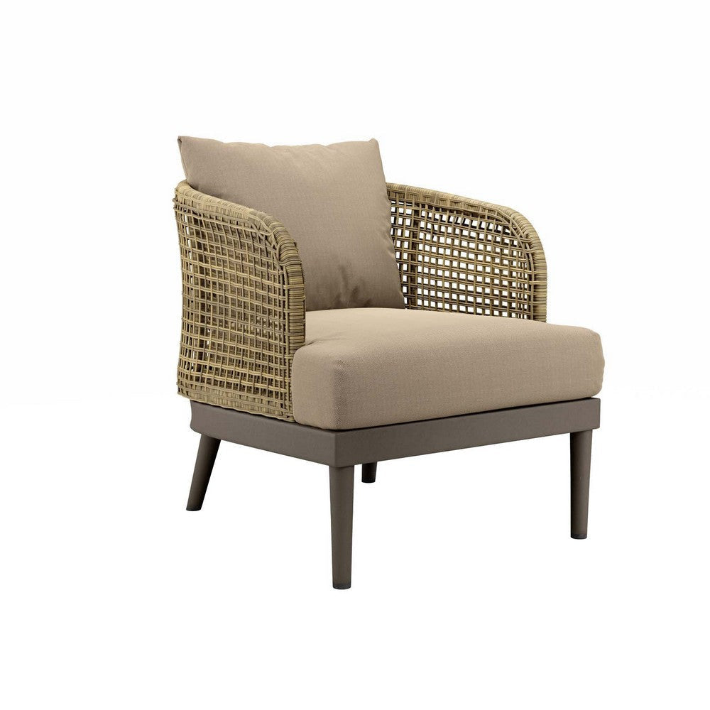 Modway Meadow Outdoor Patio Wicker Rattan, Armchair, Natural Taupe