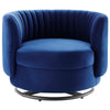 Embrace Tufted Performance Velvet Performance Velvet Swivel Chair - No Shipping Charges MDY-EEI-4998-BLK-NAV