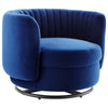 Embrace Tufted Performance Velvet Performance Velvet Swivel Chair - No Shipping Charges MDY-EEI-4998-BLK-NAV