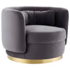 Modway Relish Swivel Chair, Gold Gray