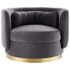 Relish Performance Velvet Performance Velvet Swivel Chair - No Shipping Charges MDY-EEI-4999-GLD-GRY