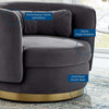 Relish Performance Velvet Performance Velvet Swivel Chair - No Shipping Charges MDY-EEI-4999-GLD-GRY