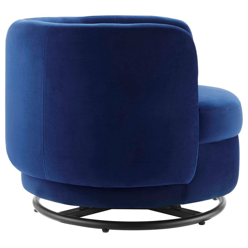 Relish Performance Velvet Performance Velvet Swivel Chair - No Shipping Charges MDY-EEI-5001-BLK-NAV