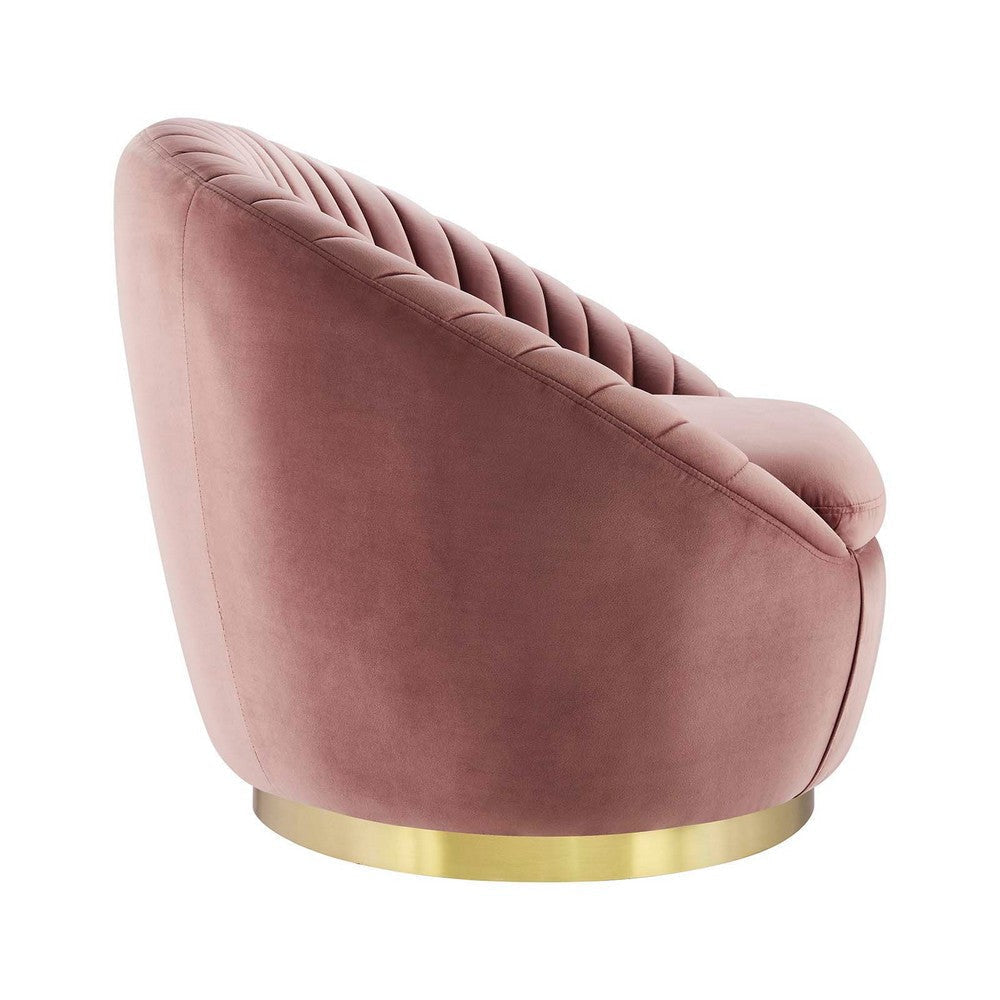 Whirr Tufted Performance Velvet Performance Velvet Swivel Chair MDY-EEI-5002-GLD-DUS