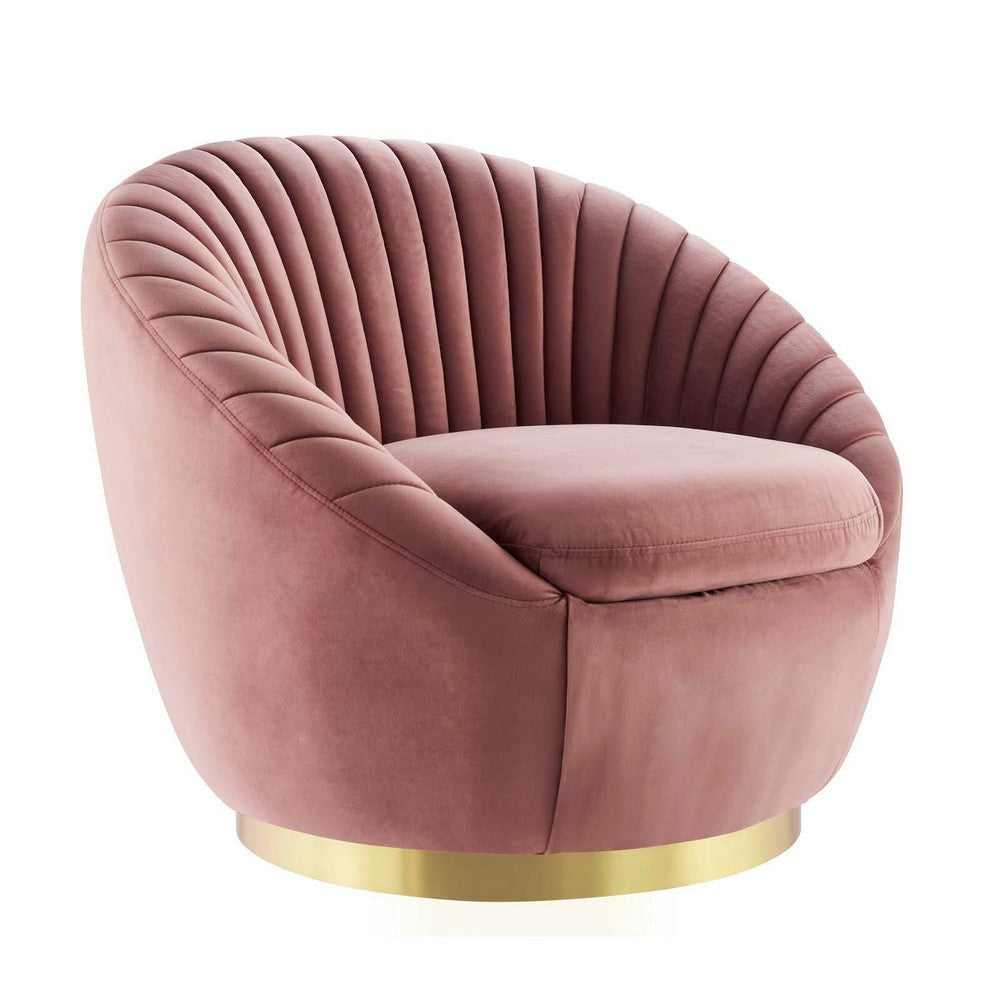 Whirr Tufted Performance Velvet Performance Velvet Swivel Chair