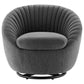 Modway Whirr Upholstered Fabric Swivel Chair in Black Charcoal MDY-EEI-5003-BLK-CHA