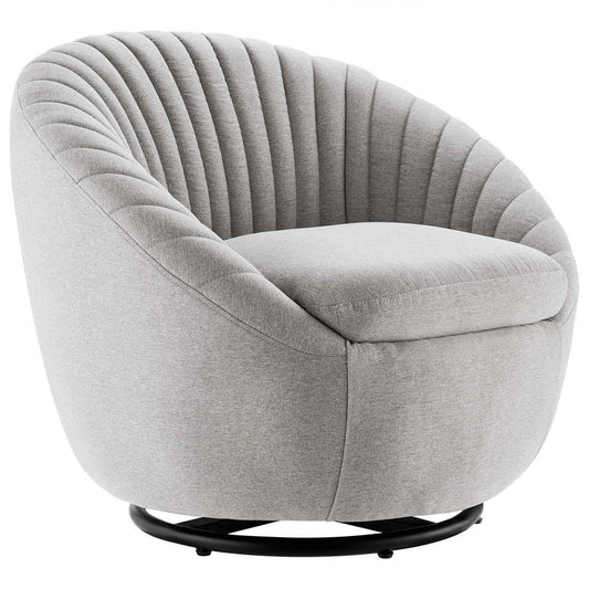 Modway Whirr Swivel Chair, Black Light Gray