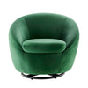 Modway Buttercup Performance Velvet Swivel Chair Black Emerald MDY-EEI-5007-BLK-EME