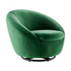 Modway Buttercup Performance Velvet Swivel Chair, Black Emerald