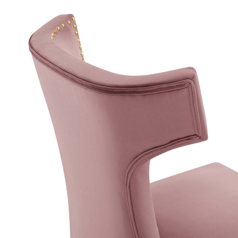 Modway Curve Performance Velvet Set of 2 Dining Chair Dusty Rose MDY-EEI-5008-DUS