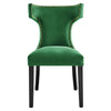 Modway Curve Performance Velvet Set of 2 Dining Chair Emerald MDY-EEI-5008-EME