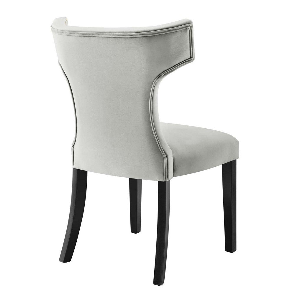 Curve Performance Velvet Dining Chairs - Set of 2 - No Shipping Charges MDY-EEI-5008-BLK