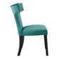 Modway Curve Performance Velvet Set of 2 Dining Chair Teal MDY-EEI-5008-TEA