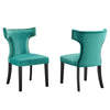 Curve Performance Velvet Dining Chairs - Set of 2 - No Shipping Charges