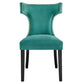 Modway Curve Performance Velvet Set of 2 Dining Chair Teal MDY-EEI-5008-TEA