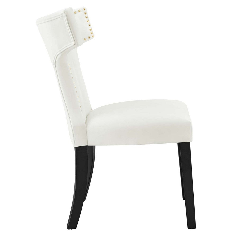 Modway Curve Performance Velvet Set of 2 Dining Chair White MDY-EEI-5008-WHI