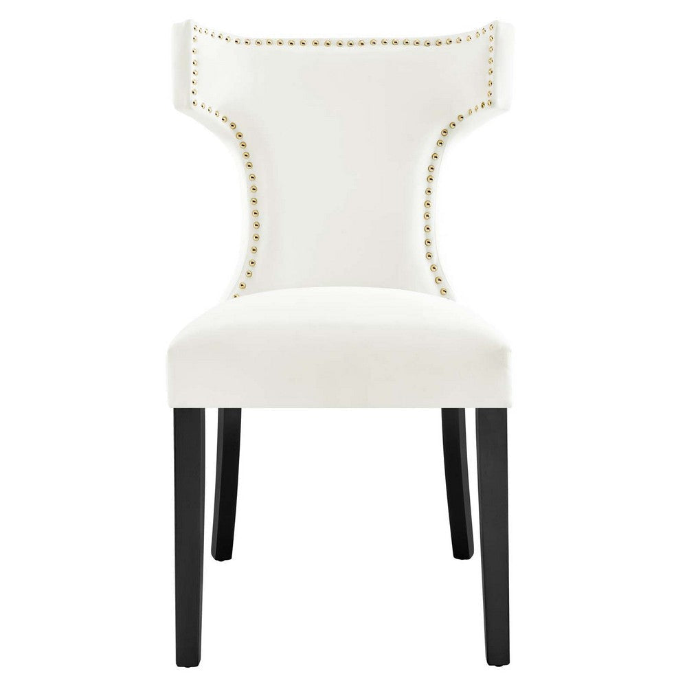 Modway Curve Performance Velvet Set of 2 Dining Chair White MDY-EEI-5008-WHI