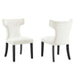 Modway Curve Performance Velvet Set of 2 Dining Chair, White