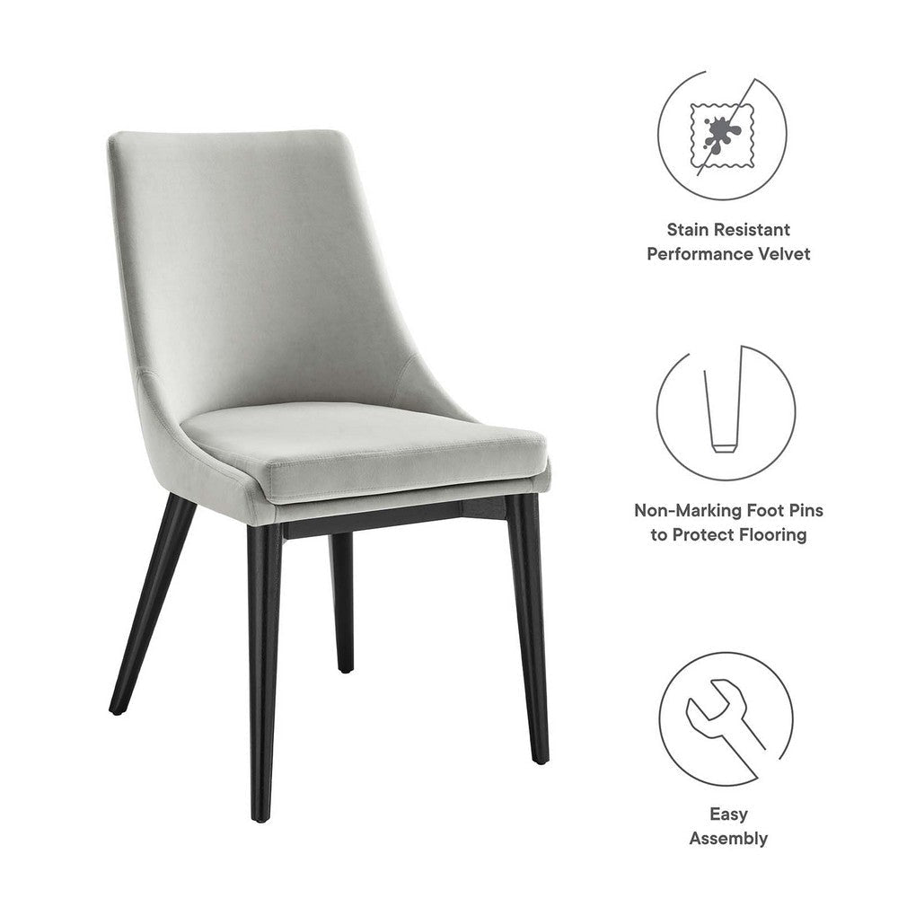 Viscount Performance Velvet Dining Chair - No Shipping Charges MDY-EEI-5009-BLU