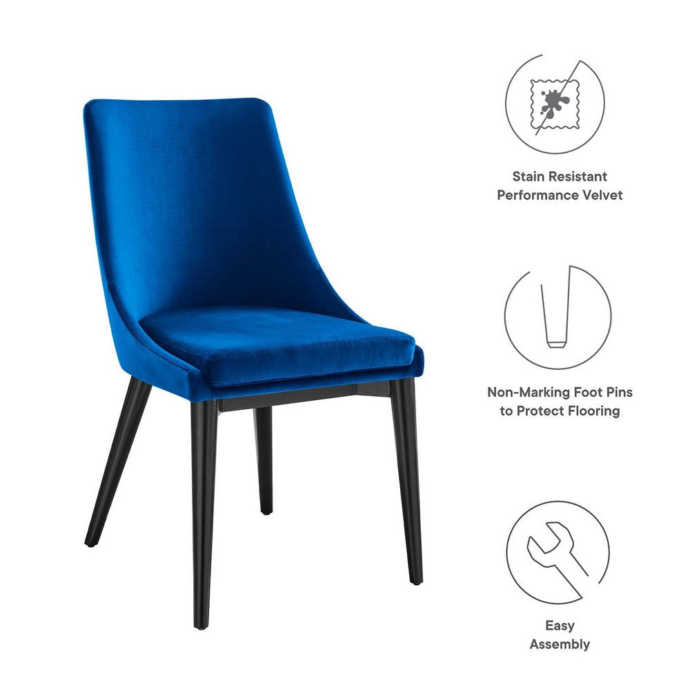 Viscount Performance Velvet Dining Chair - No Shipping Charges MDY-EEI-5009-BLU