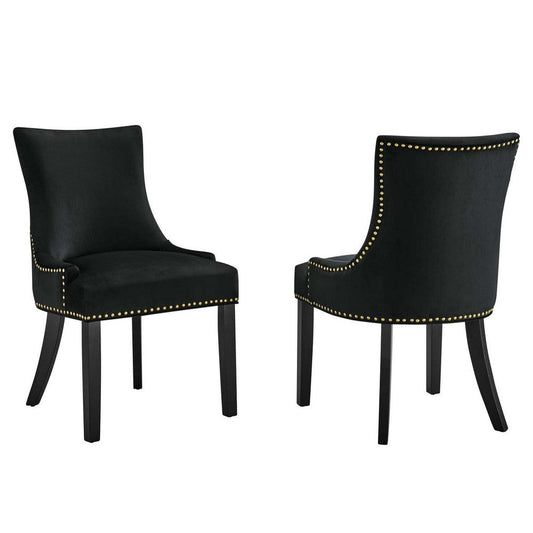 Modway Marquis Performance Velvet Set of 2 Dining Chair, Black