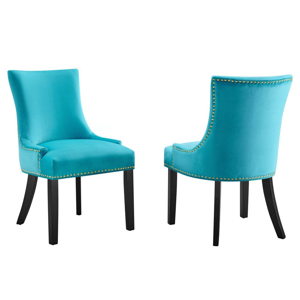 Modway Marquis Performance Velvet Set of 2 Dining Chair, Blue