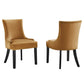 Modway Marquis Performance Velvet Set of 2 Dining Chair, Cognac