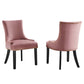 Modway Marquis Performance Velvet Set of 2 Dining Chair, Dusty Rose