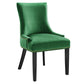 Modway Marquis Performance Velvet Set of 2 Dining Chair Emerald MDY-EEI-5010-EME