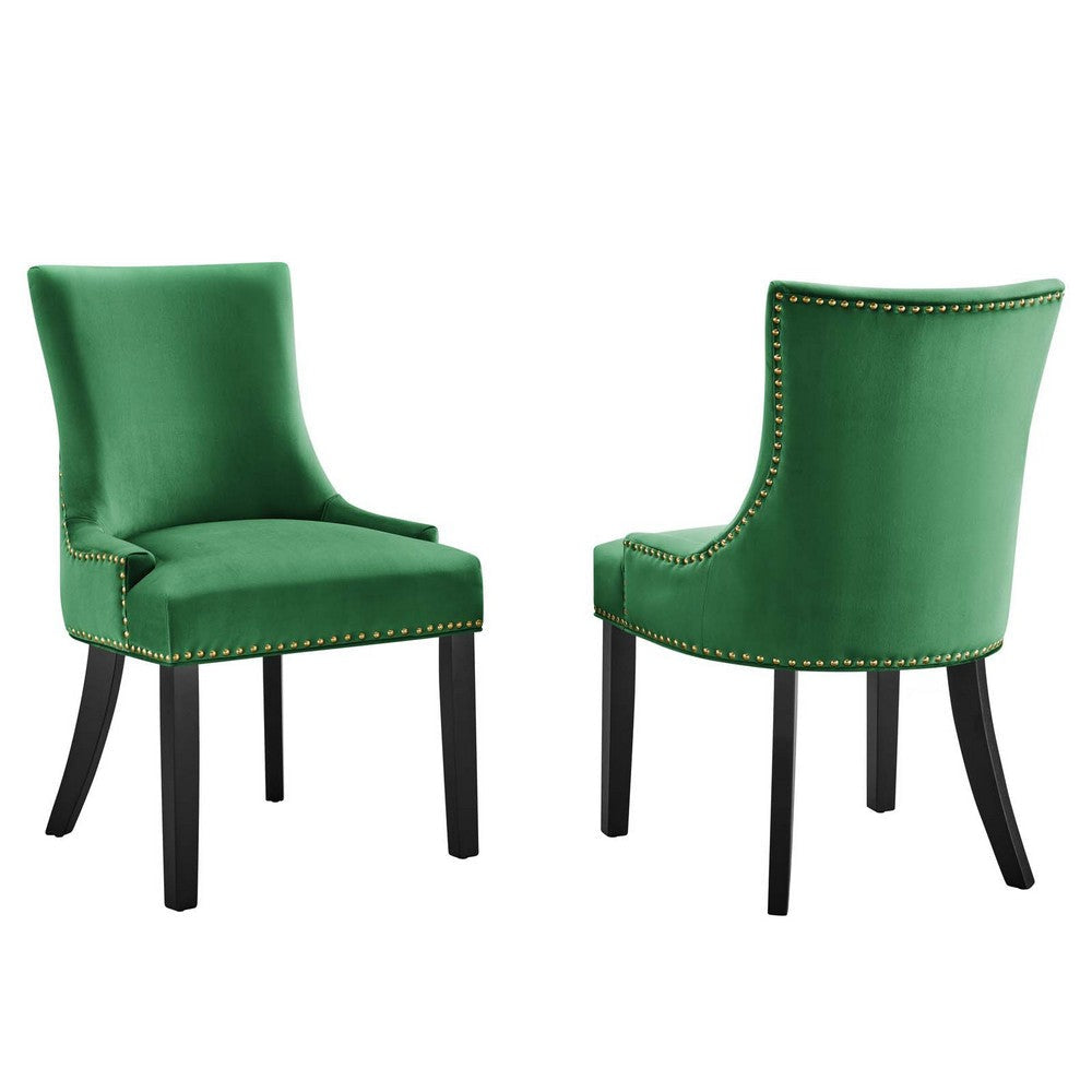 Modway Marquis Performance Velvet Set of 2 Dining Chair, Emerald