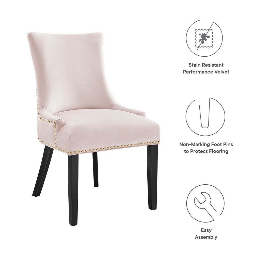 Modway Marquis Performance Velvet Set of 2 Dining Chair Pink MDY-EEI-5010-PNK