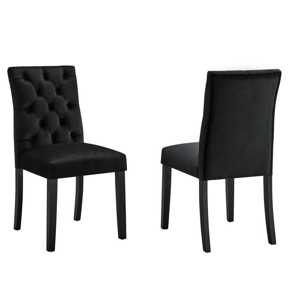 Modway Duchess Performance Velvet Set of 2 Dining Chair, Black