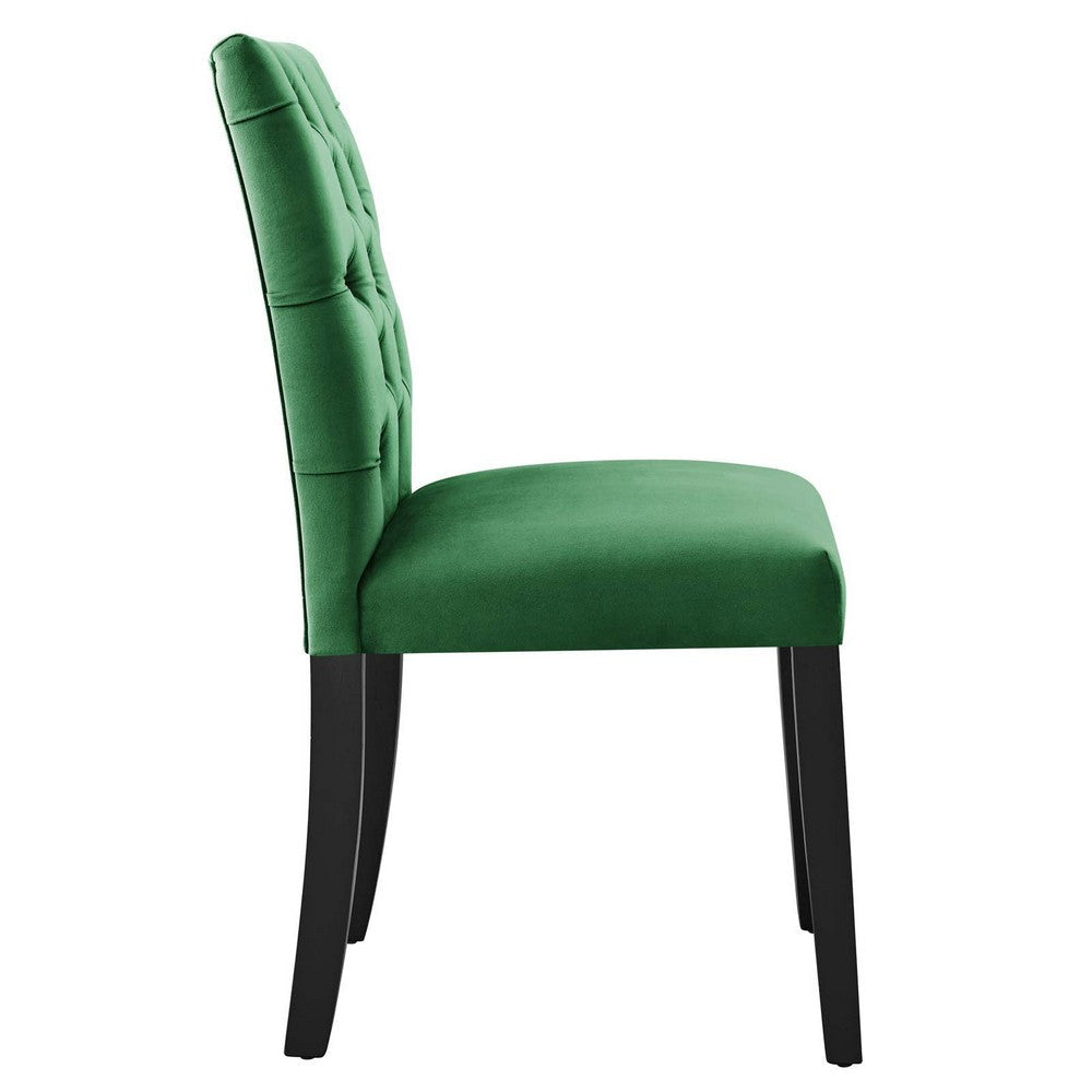 Modway Duchess Performance Velvet Set of 2 Dining Chair Emerald MDY-EEI-5011-EME