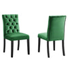 Modway Duchess Performance Velvet Set of 2 Dining Chair, Emerald