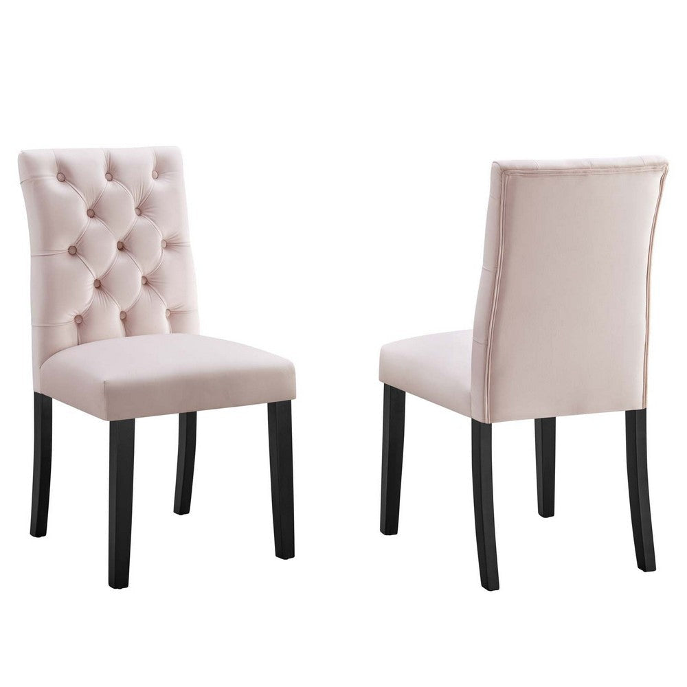 Modway Duchess Performance Velvet Set of 2 Dining Chair, Pink