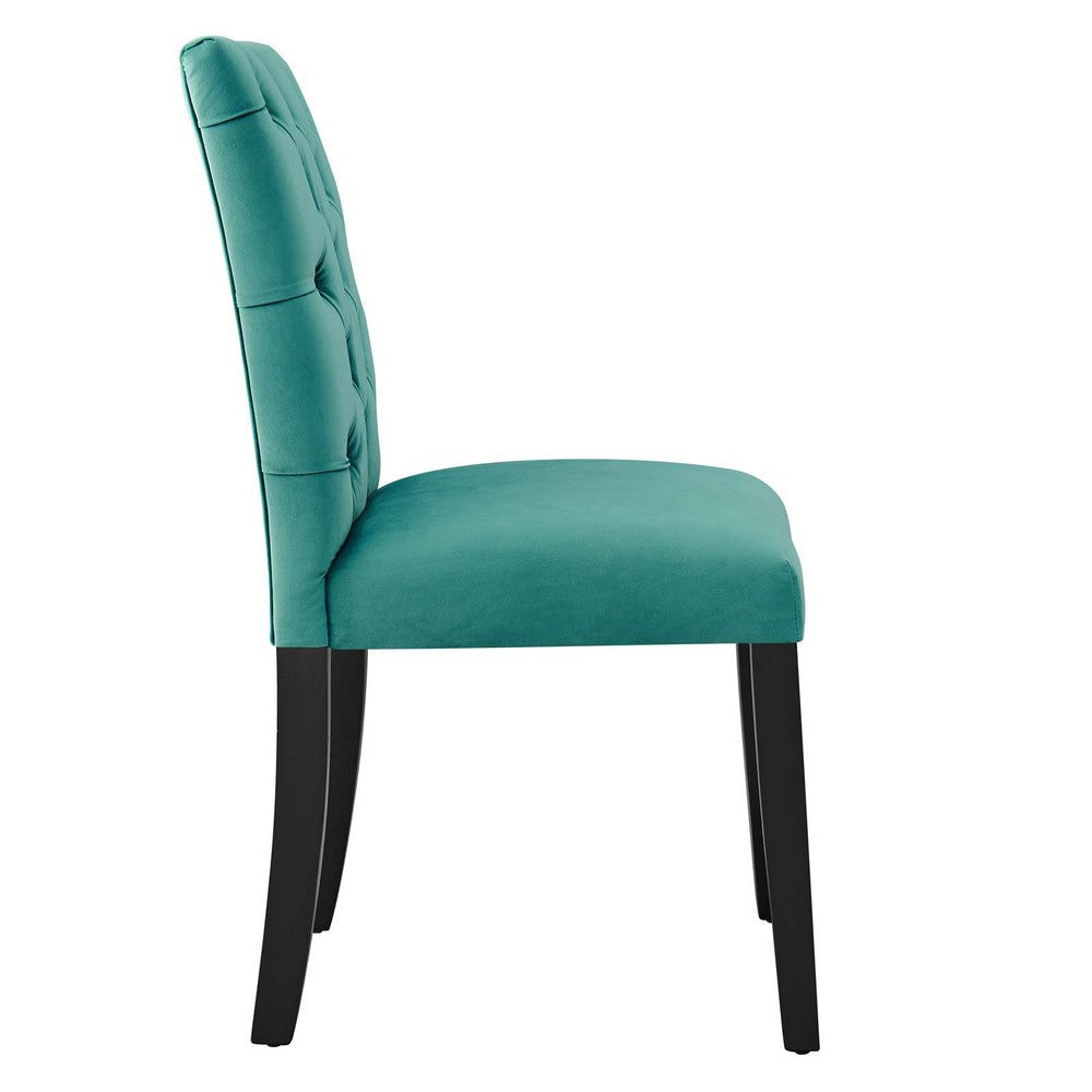 Modway Duchess Performance Velvet Set of 2 Dining Chair Teal MDY-EEI-5011-TEA