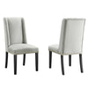 Modway Baron Performance Velvet Set of 2 Dining Chair, Light Gray