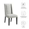 Modway Baron Performance Velvet Set of 2 Dining Chair Light Gray MDY-EEI-5012-LGR